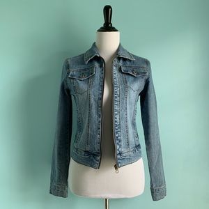 AC 3998 Mid Wash Denim Zip-Up Jacket